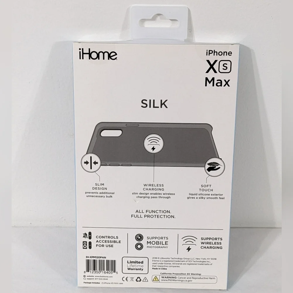 iHome iPhone XS Max Light Blue Silicone Phone Case, NEW